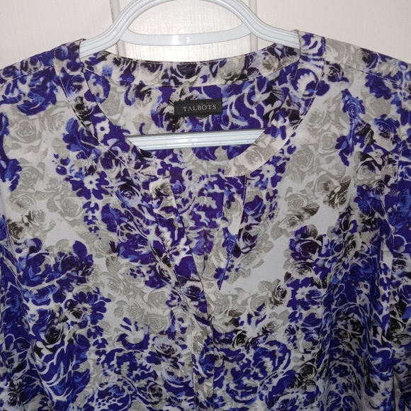 Talbots Longsleeve Floral Print Top size XL - Picture 2 of 8